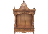 Teak Wooden Hand Carved Pooja Mandir